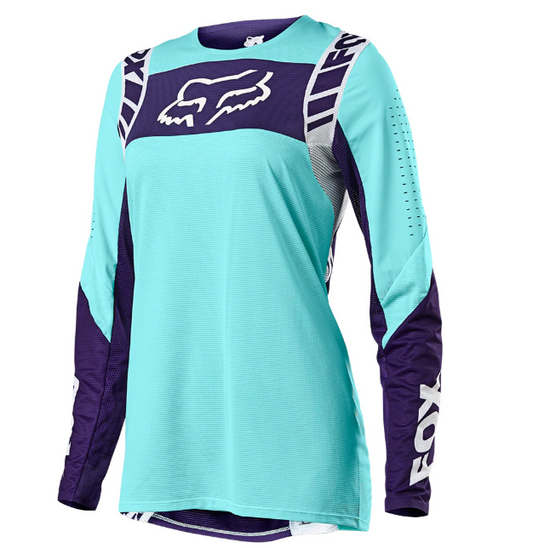 Fox Women's Flexair Mach One MX Jersey Aqua (Teal/Black)